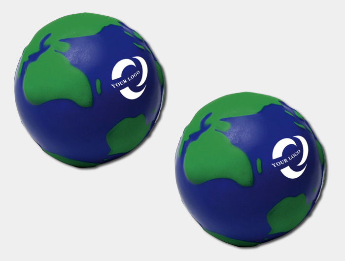 Balle Antistress Publicitaire au Design d'un Globe Terrestre