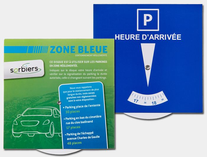 Disque de stationnement personnalisé - Disque bleu avec logo