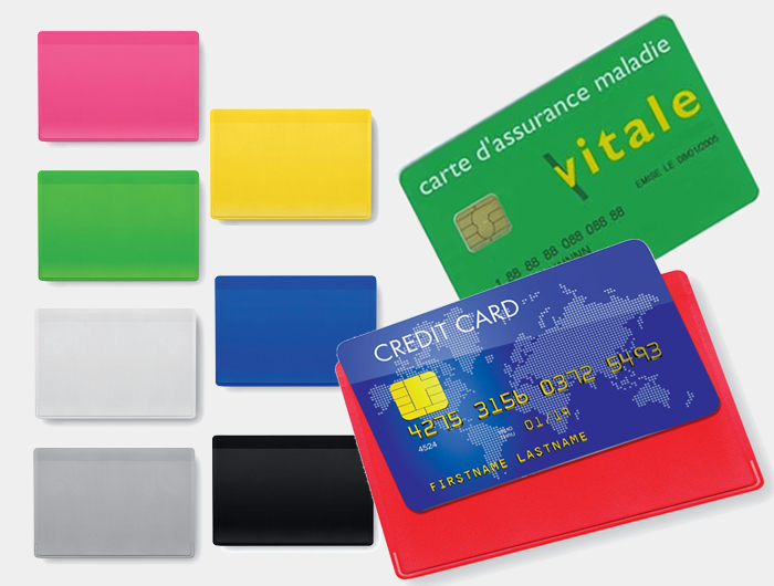 Porte-Cartes PVC pliante 2 COMPARTIMENTS carte de crédit